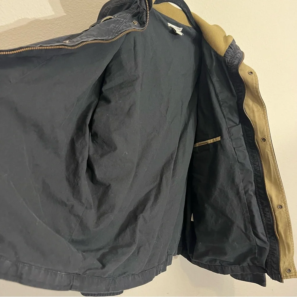 Carbob2Cobalt men’s navy field utility cotton jacket ribbed contrast collar sz L